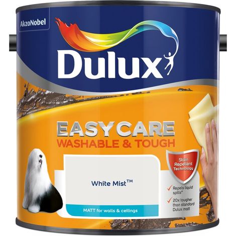 Dulux Easycare Washable & Tough Matt Emulsion Paint - 2.5L - White Mist