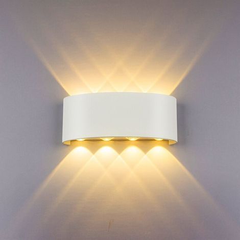 Applique Murale Moderne 8W Blanc Lampe Murale Led D'Intérieur En Aluminium, Pour Salon, Chambre À Coucher, Salle De Bain, Couloir, Blanc Chaud (1/4)
