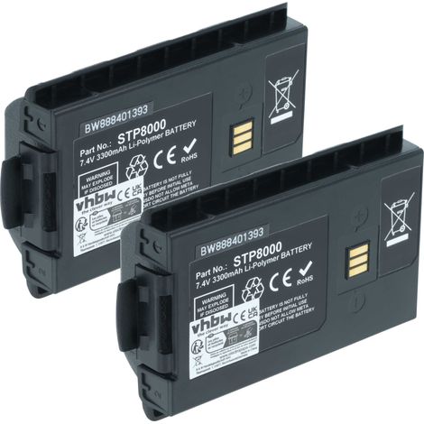 vhbw 2x Akku Ersatz für Sepura 300-01852, 300-01853 für Funkgerät, Walkie Talkie (3300 mAh, 7,4 V, Li-Ion)