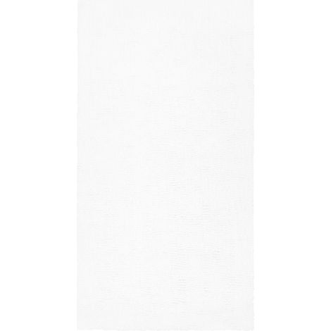 Moderna alfombra de pelo largo blanca 80 x 150 cm rectangular Demre (1/5)