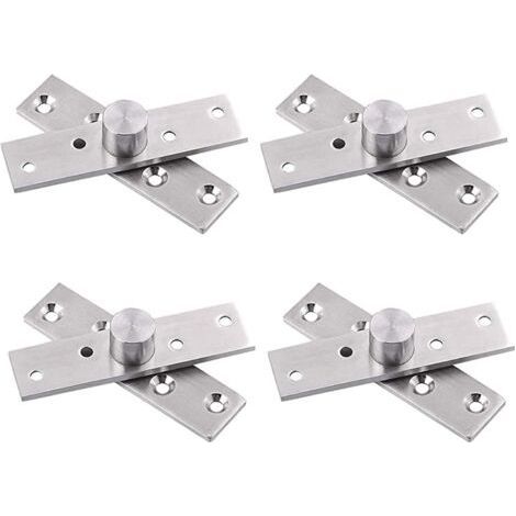 Charnières Pivot Porte à Rotation Cachée de 360 Degrés 4 PCS Pivot Hinge for Door Charnière de Porte Supérieure Inférieure en Bois à Charnière en Acier Inoxydable épaissies pour Armoire (1/5)