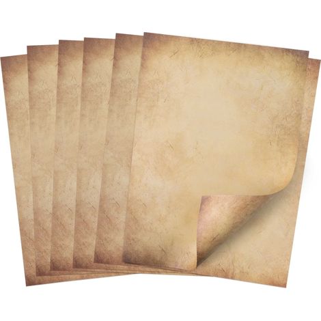 25 Feuilles Papier Parchemin Vintage Format DIN A4 pour Invitation d'anniversaire Calligraphie Imprimé Recto Verso