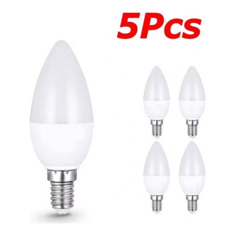 Ampoule led E14, 5 pièces, lampe d'intérieur, lumière blanche chaude et froide, Chandelier de décoration de maison,10W (1/5)