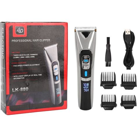 TIVCROXS - cheveux électrique USB rechargeable, noir, tondeuse de précision silencieuse pour poils du visage et coiffure homme. (1/5)