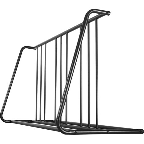 Mophorn Freestanding Bike Rack, Holds Tires up to 3 Inches Wide, Carbon Steel Double-Sided Grid Design, Bicycle Storage Stand for Garage, Indoor, Outdoor, or Curbside Use, Accommodates 6 Bikes (1/5)