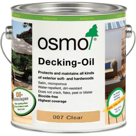 Osmo Decking or Furniture Oil - Teak Oil Clear - 2.5 Litre