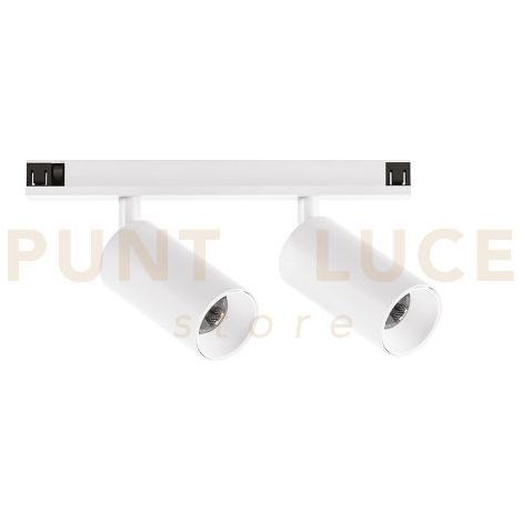 GFA1820 SPOT PER SISTEMA BINARIO 48V ORIENTABILE 2 LUCI LED 3000K 790LM 12W CRI90 BIANCO SATINATO