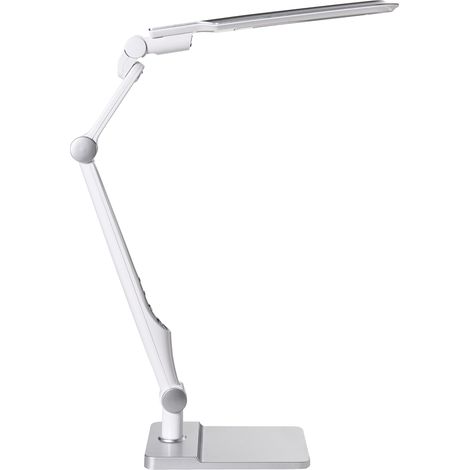 Lámpara de escritorio LED para oficina con brazo giratorio ajustable regulador de intensidad continuo y modos CCT plateado Pegasi