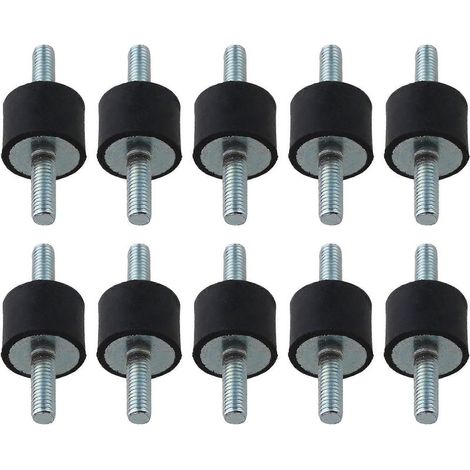 10 goujons à double extrémité en caoutchouc M6 pour montage anti-vibration et silentbloc (1/3)