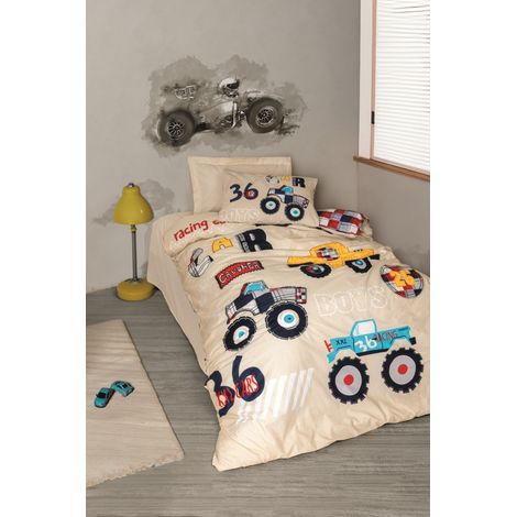 Funda nórdica, funda nórdica, ropa de cama Set 100% Algodón Beige