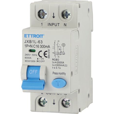 ETTROIT JX251668 Differentialschutzschalter 1P+N 16A 300mA 220V-6KA KLASSE A (1/3)