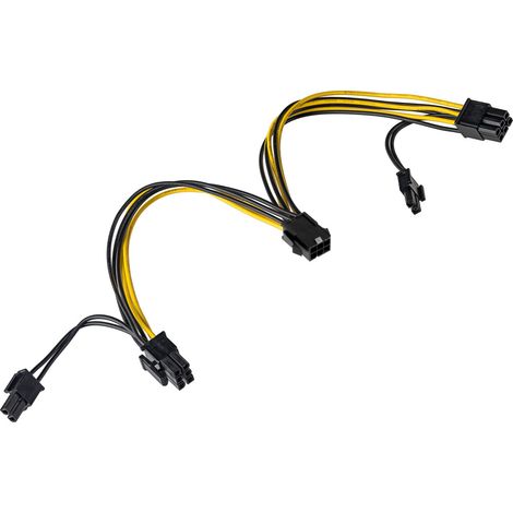 Adapter PCI-E 6-Pin auf 2x PCI-E 6+2-Pin Akyga AK-CA-55 Stromkabel (Stecker/Buchse) 15 cm (1/2)