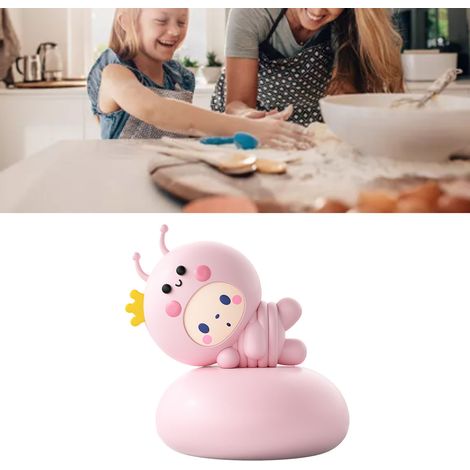 Minuteur à remontage manuel de 60 minutes avec alarme - Minuteur de cuisine - Motif chenille mignon pour enfants et adultes (1/5)