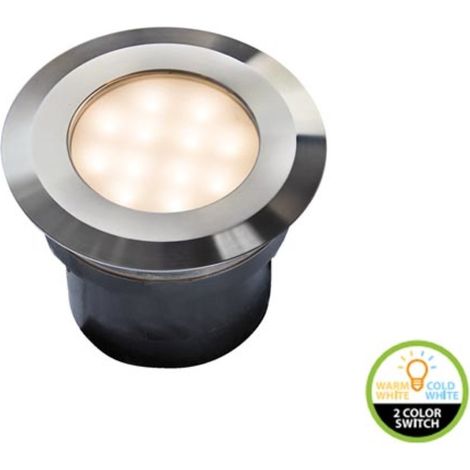 Garden Lights LED Bodeneinbaustrahler 12V IP67 wasserdicht, Einbaustrahler außen 2W 90lm 3000-6000K einstellbar, Terrassenbeleuchtung Gartenweg Deck Plug & Play