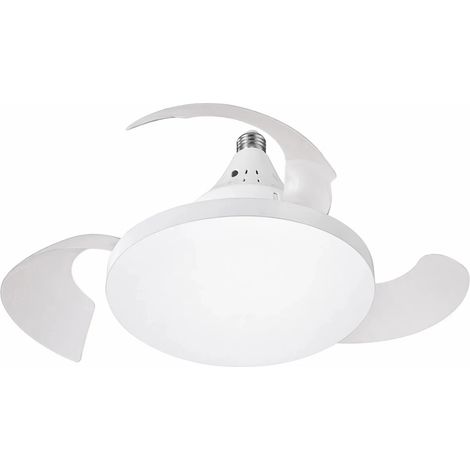 Lampada LED E27 con ventilatore integrato e pale a scomparsa LUCE CCT 3 colori