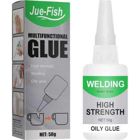 Colle transparente multifonctionnelle Jue-Fish à base de céramique et résistante à l'eau (50 g) – Colle à séchage rapide spécialement conçue pour le verre et le bois, usage général (1/5)