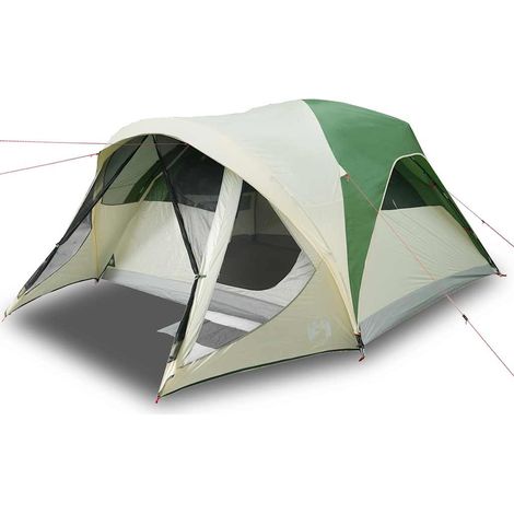 vidaXL Tienda de campaña familiar túnel 6 personas impermeable verde (1/2)