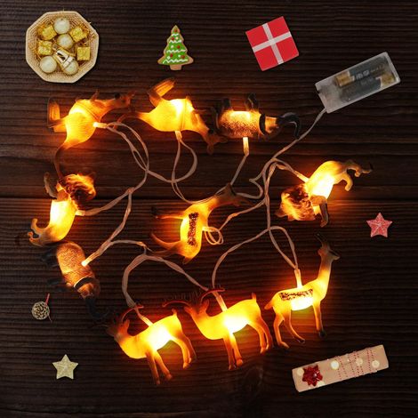 Neuer LED-Weihnachtsbaum mit Tiermotiven: Elch, Panda, Elefant – Warmweiße USB-Lichterkette (10 Stück, zufällige Tiermotive) (1/5)