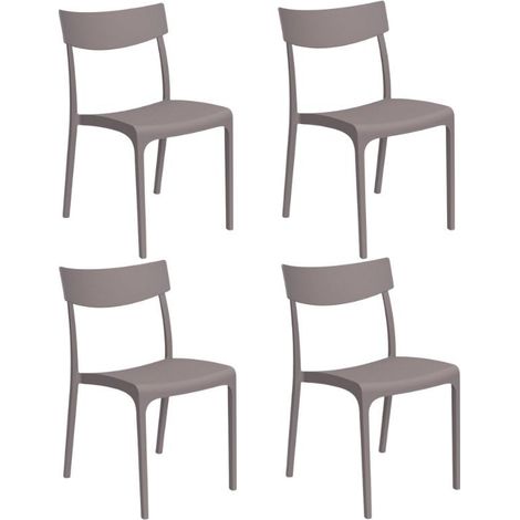 Gloupie Set 4 Sedie Provence in Polipropilene Taupe, Impinabili,46 x 54 x 80 cm, peso 3,3 kg, Design Vintage, 100% Made in italy (1/5)
