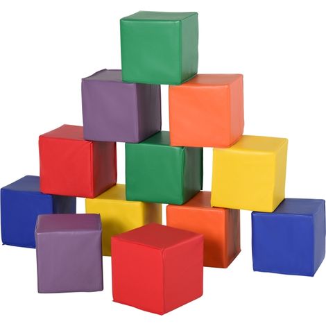 Blocs de construction mousse souples géants pour enfants 13 ans ensemble rouge jaune ludique ainsi que sécurisé. (1/5)