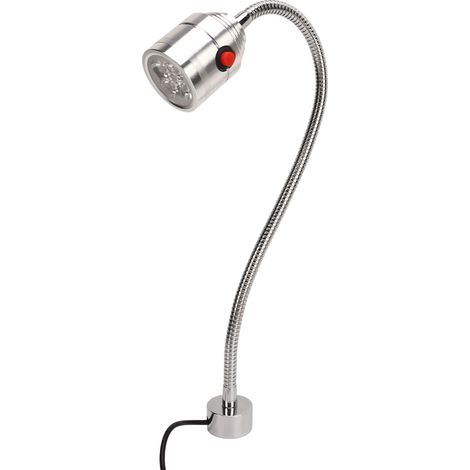 Ortviai Lampe LED pour machine-outil avec col de cygne flexible et base magnétique – 900 lm, aluminium (1/5)