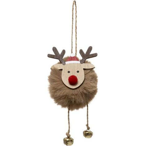 Paris Prix - Sujet De Noël Renne glacé 13cm Marron
