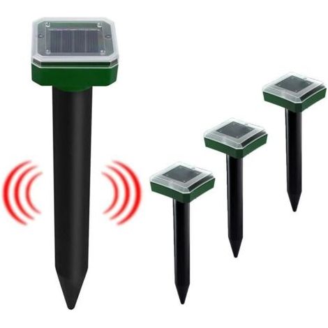 Solarbetriebenes Ultraschall-Maus- und Schlangenabwehrgerät, 4er-Pack, IP65, zur Schädlingsbekämpfung (1/5)