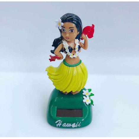 Niedliche Cartoon-Hawaii-Mädchen-Auto-Armaturenbrett-Ornament-Solar-Wackelfigur-Auto-Innendekoration