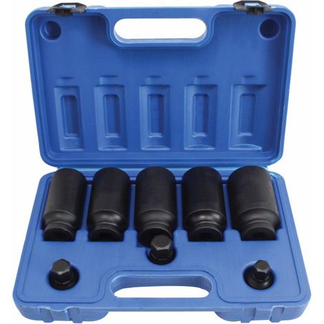 Juego de vasos impacto de 12 caras 30, 32, 34, 35, 36 mm para bujes y puntas allen (1/2)