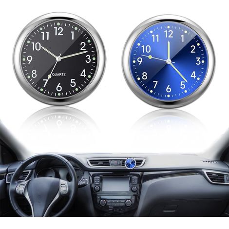 Horloge de Voiture, Lot de 2 Montres à Quartz de Voiture avec autocollant double face et clip d'aération mini horloges de tableau de bord de voiture pour Voitures Bureaux Maisons Décoration (1/5)