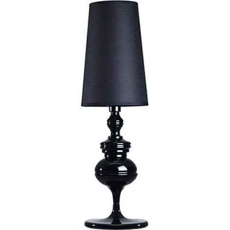 Petite lampe de table noire, idéale pour le salon, la chambre à coucher, la lecture ou le chevet (noir) (1/5)