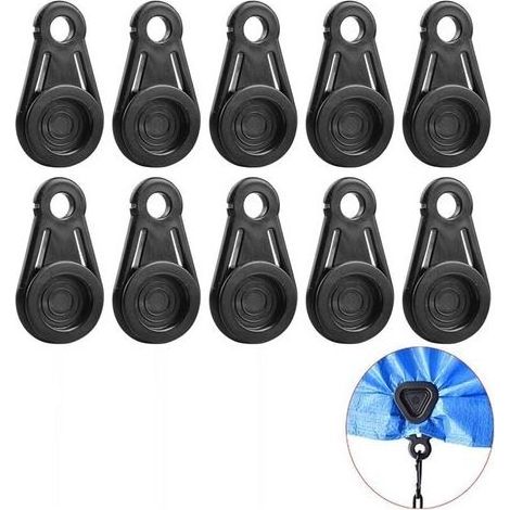 CSPARKV Lot de 10 clips à boucle à disque pour bâche, camping en plein air, alpinisme, tente de camping, pinces de tente de camping, clips d'auvent, boucle à disque pour bâche de tente, clips (1/5)
