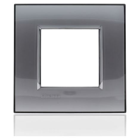 BTICINO LNA4802KF - placca quadra 2 moduli - fumo di londra (1/3)