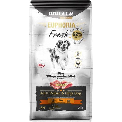 BIOFEED Euphoria Fresh Meat Adult Medium & Large Porc et Oie 2 kg