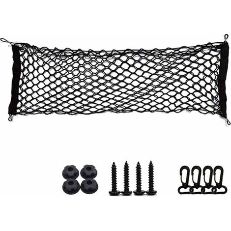 Filet de rangement double couche pour coffre de voiture, filet à bagages pour coffre de voiture, filet de rangement domestique, 11040cm, noir.