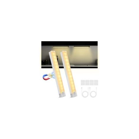 2pcs Lumiere Detecteur de Mouvement Interieur, 20cm Lampe de Placard 3 Modes Barre Lampe Placard LED Detecteur Veilleuse Lampe Sans Fil pour Cuisine Escalier Couloir Placard (1/5)