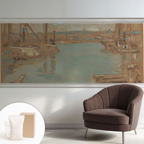 Carta Da Parati - Non Tessuto - Con Colla Inclusa - Per Interni - Ecologica - Con Ingresso - Soggiorno viste sul porto 250x104 cm (1/5)