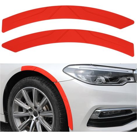 2 x Car Wheel Eyebrow Band, Anti-Collision Wheel Eyebrow Sticker, Universal Anti-Collision Protection, Universal Protection Accessory for Automobiles (Red) (1/5)