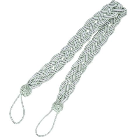 2 Embrasses de Rideaux Tissées en Polyester Vert Style Vintage (1/5)