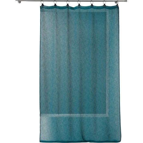 Panneau a anneaux rideau Voile 140 x 240 cm Linkae bleu (1/4)