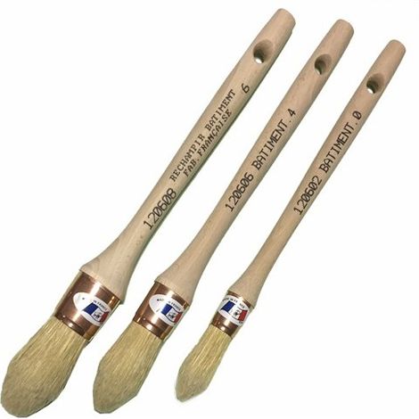 Metaltop – Brosse réchampir professionnelle 18mm – Poils en pure soie pour peintures à base d'eau et solvant – Virole en acier cuivré