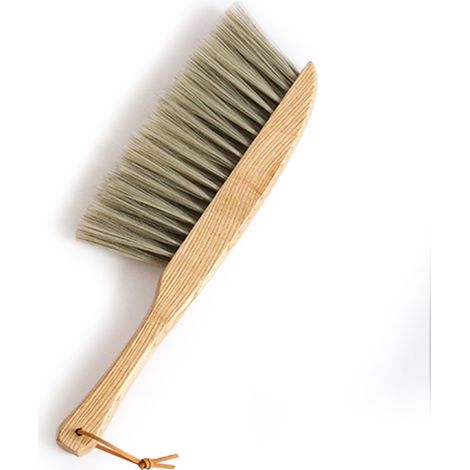Brosse à poussière en bois Poils synthétiques doux Manche long ergonomique 38x22cm Nettoyage lit meubles sol (1/5)