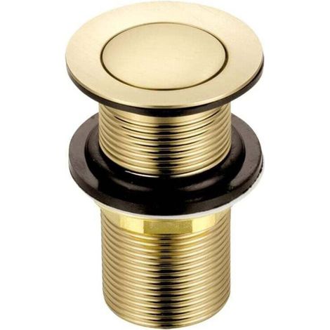 Ablaufgarnitur aus Messing, schlitzlos, gebürstetes Gold, Standard-G-1 1/4"-BSP-Anschluss, 1 Stück
