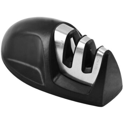 Aiguiseur de Cuisine(Noir) Professionnel 2 en 1 Manuel Aiguiseur pour Couteaux en Acier Inoxydable et céramique de Toutes Tailles,Base Anti-dérapante Noir (1/4)