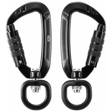 BUNTHAUS Mousqueton Rotatif A 360 °, 4Kn, 2Pcs, Noir (1/5)