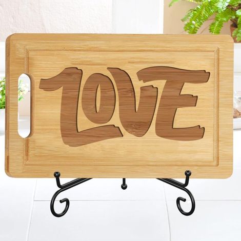 Planche bambou "LOVE" fait main – Idée cadeau sur mesure pour couple (1/5)
