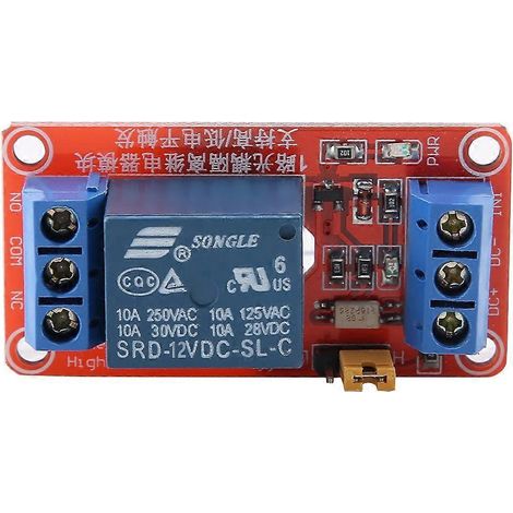 1-Kanal-Optokoppler-Relaismodulplatine, High- und Low-Triggerung, 12 V