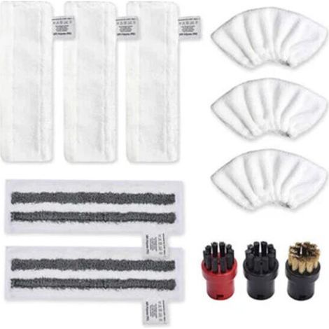 Karcher Easyfix SC2 SC3 SC4 SC5 Bonnettes Microfibre Lingettes Serpillière Chiffons Brosses à Buse Ronde pour Nettoyeur Vapeur Pièces de Rechange - Différentes Quantités (1/4)