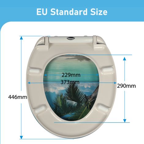 Abattant WC ovale Duroplast avec fermeture amortie Softclose, design Tropical Palm Beach, pour la salle de bain (1/5)
