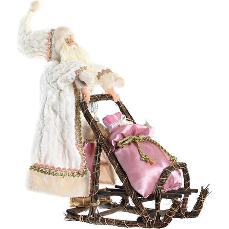Figura Poliester Madera 42X22X50 Trineo Rosa NV197498 (1/4)